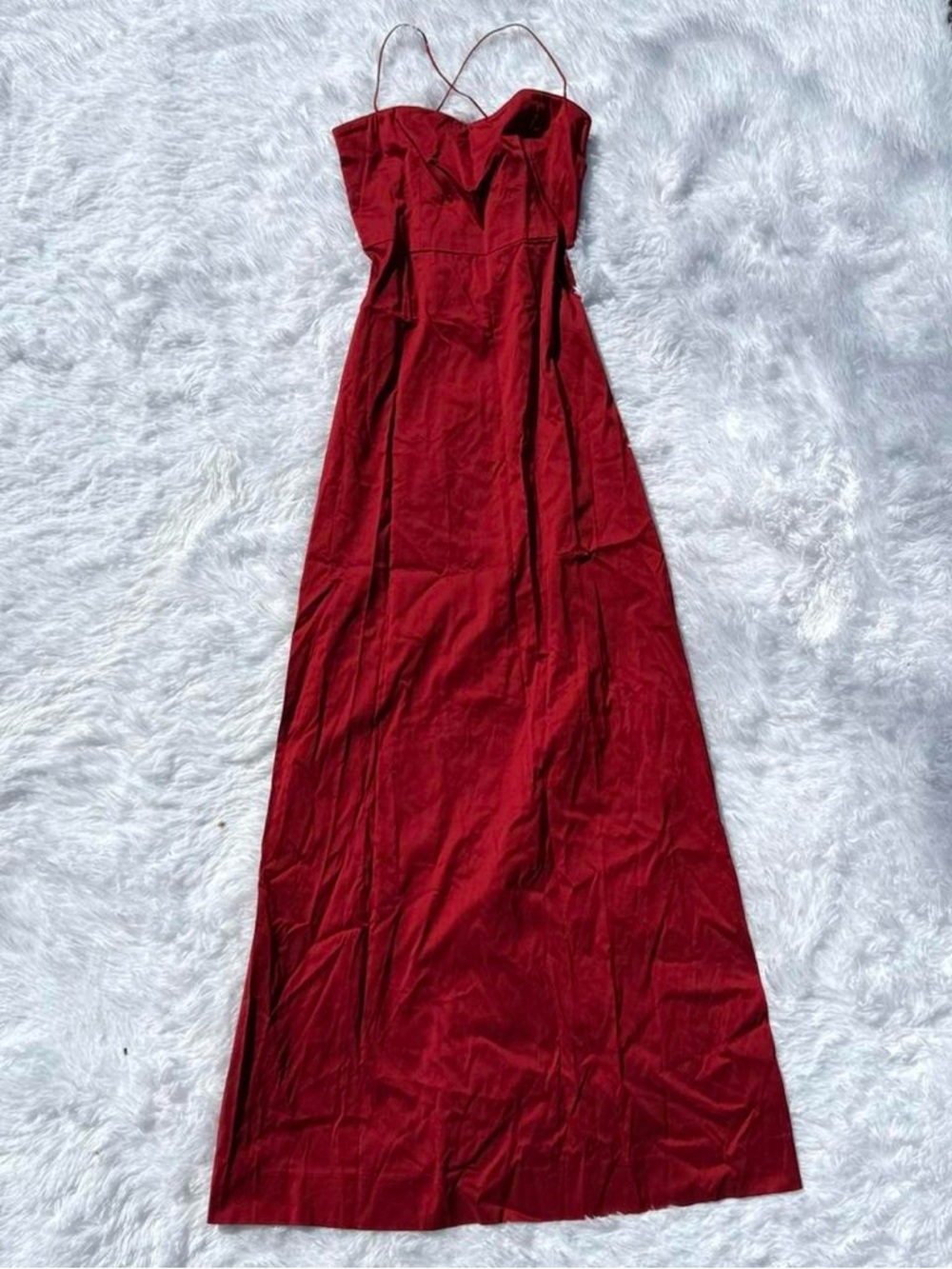 Theory Crimson Spaghetti-Strap Maxi Dress